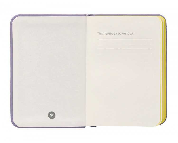 Cuaderno con gomilla antartik notes tapa dura a7 hojas lisas morado y amarillo 80 hojas 80 gr fsc