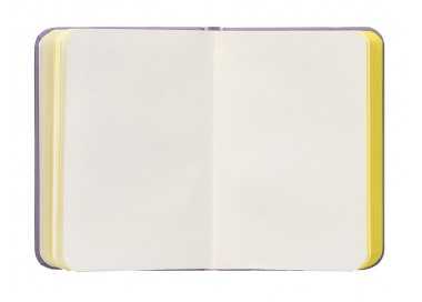 Cuaderno con gomilla antartik notes tapa dura a7 hojas lisas morado y amarillo 80 hojas 80 gr fsc