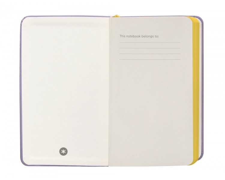 Cuaderno con gomilla antartik notes tapa dura a6 hojas cuadricula morado y amarillo 100 hojas 80 gr fsc