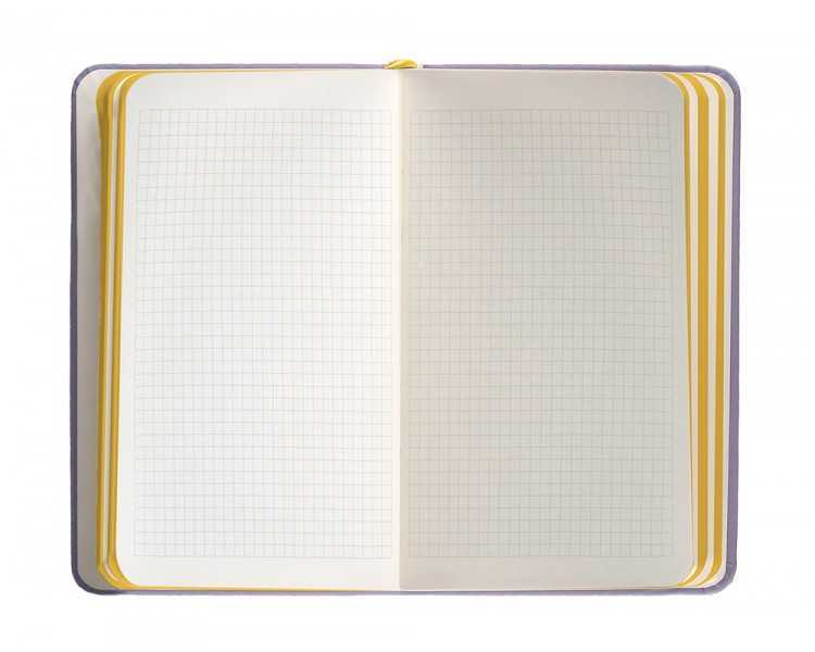 Cuaderno con gomilla antartik notes tapa dura a6 hojas cuadricula morado y amarillo 100 hojas 80 gr fsc