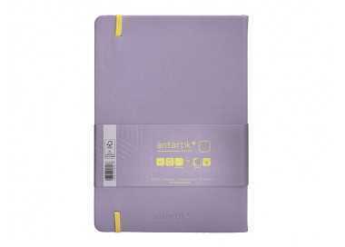 Cuaderno con gomilla antartik notes tapa dura a5 hojas puntos morado y amarillo 100 hojas 80 gr fsc