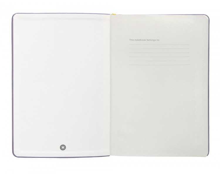 Cuaderno con gomilla antartik notes tapa dura a5 hojas puntos morado y amarillo 100 hojas 80 gr fsc