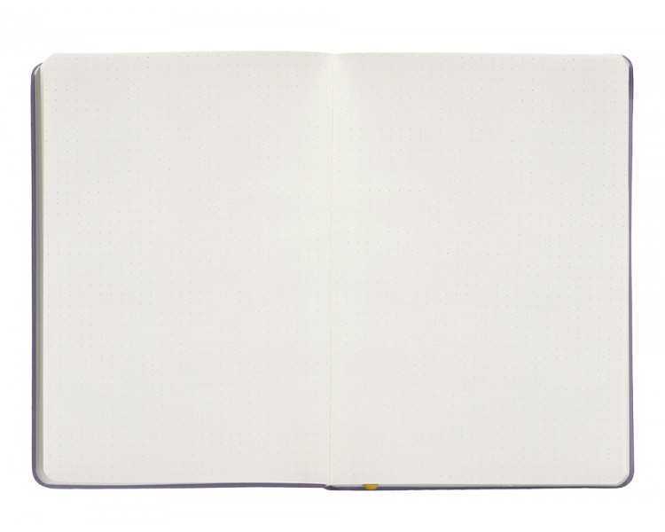 Cuaderno con gomilla antartik notes tapa dura a5 hojas puntos morado y amarillo 100 hojas 80 gr fsc