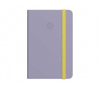Cuaderno con gomilla antartik notes tapa dura a4 hojas puntos morado y amarillo 100 hojas 80 gr fsc