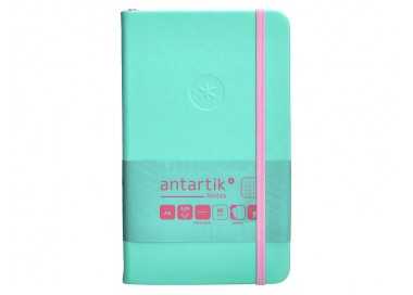 Cuaderno con gomilla antartik notes tapa dura a6 hojas cuadricula rosa y turquesa 100 hojas 80 gr fsc
