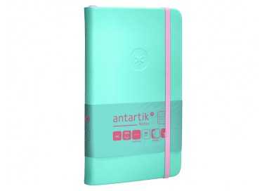 Cuaderno con gomilla antartik notes tapa dura a6 hojas cuadricula rosa y turquesa 100 hojas 80 gr fsc