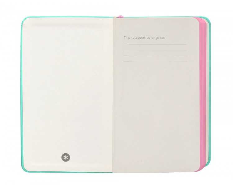 Cuaderno con gomilla antartik notes tapa dura a6 hojas cuadricula rosa y turquesa 100 hojas 80 gr fsc
