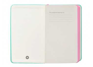 Cuaderno con gomilla antartik notes tapa dura a6 hojas cuadricula rosa y turquesa 100 hojas 80 gr fsc