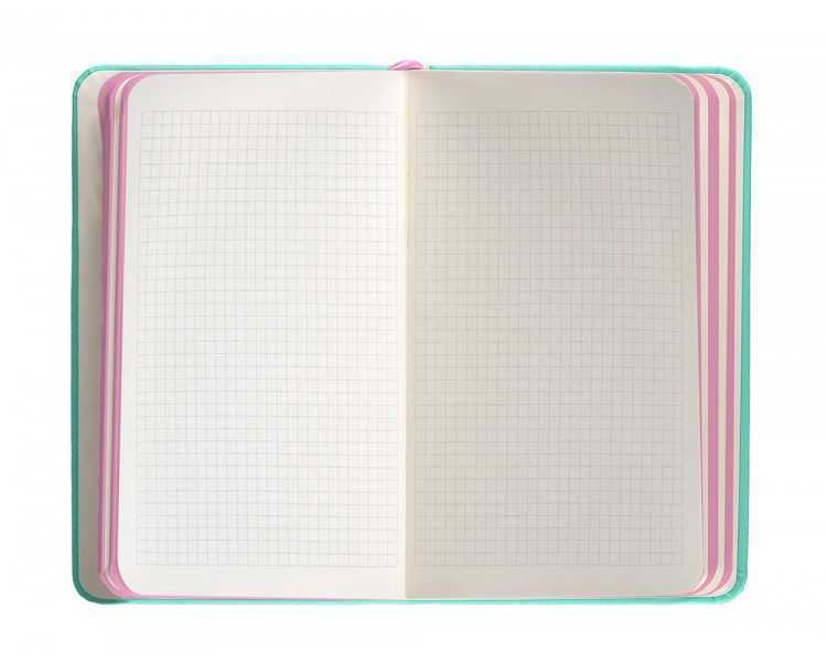 Cuaderno con gomilla antartik notes tapa dura a6 hojas cuadricula rosa y turquesa 100 hojas 80 gr fsc