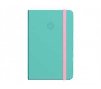 Cuaderno con gomilla antartik notes tapa dura a4 hojas rayas rosa y turquesa 100 hojas 80 gr fsc
