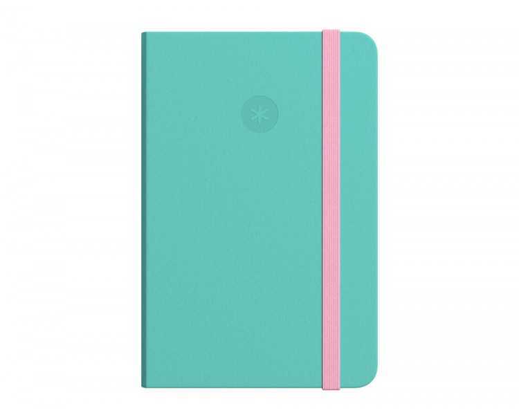 Cuaderno con gomilla antartik notes tapa dura a4 hojas lisas rosa y turquesa 100 hojas 80 gr fsc