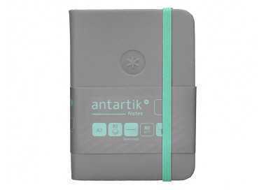 Cuaderno con gomilla antartik notes tapa dura a7 hojas lisas gris y turquesa 80 hojas 80 gr fsc