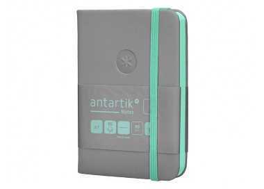 Cuaderno con gomilla antartik notes tapa dura a7 hojas lisas gris y turquesa 80 hojas 80 gr fsc