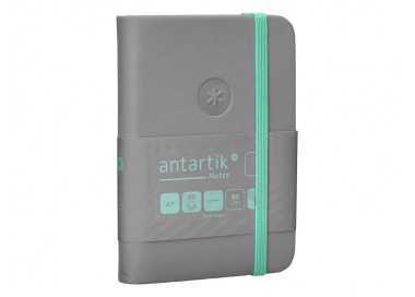 Cuaderno con gomilla antartik notes tapa dura a7 hojas lisas gris y turquesa 80 hojas 80 gr fsc