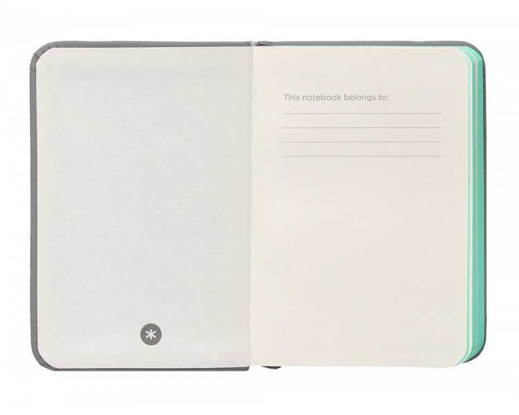 Cuaderno con gomilla antartik notes tapa dura a7 hojas lisas gris y turquesa 80 hojas 80 gr fsc