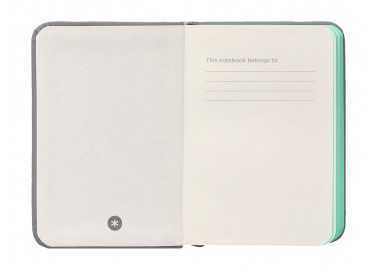 Cuaderno con gomilla antartik notes tapa dura a7 hojas lisas gris y turquesa 80 hojas 80 gr fsc