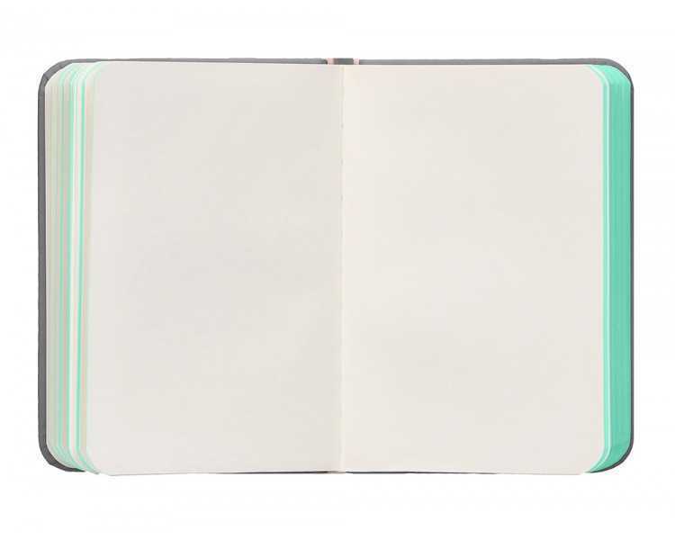 Cuaderno con gomilla antartik notes tapa dura a7 hojas lisas gris y turquesa 80 hojas 80 gr fsc