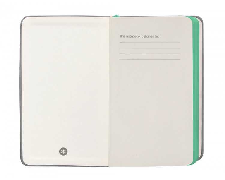 Cuaderno con gomilla antartik notes tapa dura a6 hojas cuadricula gris y turquesa 100 hojas 80 gr fsc