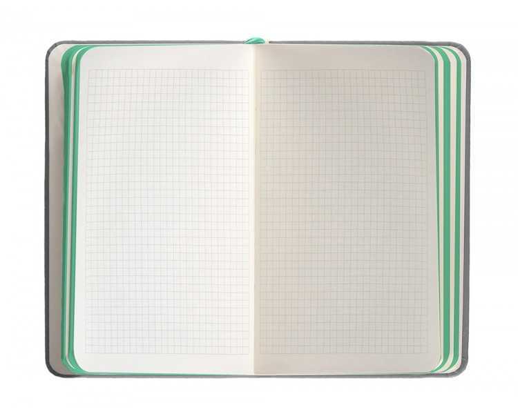 Cuaderno con gomilla antartik notes tapa dura a6 hojas cuadricula gris y turquesa 100 hojas 80 gr fsc