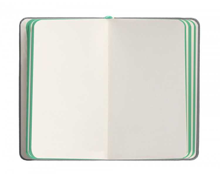 Cuaderno con gomilla antartik notes tapa dura a6 hojas lisas gris y turquesa 100 hojas 80 gr fsc