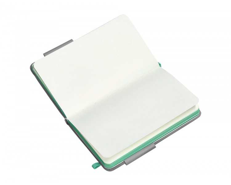 Cuaderno con gomilla antartik notes tapa dura a6 hojas lisas gris y turquesa 100 hojas 80 gr fsc
