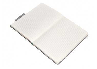 Cuaderno con gomilla antartik notes tapa dura a5 hojas rayas gris y turquesa 100 hojas 80 gr fsc