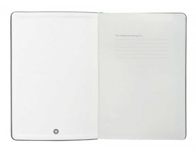 Cuaderno con gomilla antartik notes tapa dura a5 hojas lisas gris y turquesa 100 hojas 80 gr fsc