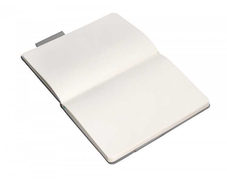 Cuaderno con gomilla antartik notes tapa dura a5 hojas lisas gris y turquesa 100 hojas 80 gr fsc