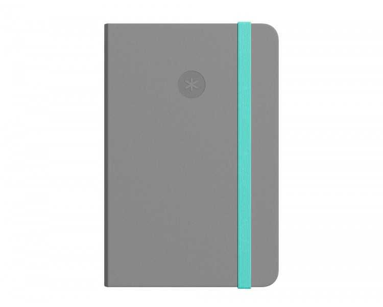 Cuaderno con gomilla antartik notes tapa dura a4 hojas cuadricula gris y turquesa 100 hojas 80 gr fsc