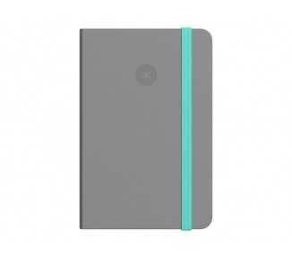 Cuaderno con gomilla antartik notes tapa dura a4 hojas rayas gris y turquesa 100 hojas 80 gr fsc