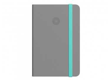 Cuaderno con gomilla antartik notes tapa dura a4 hojas lisas gris y turquesa 100 hojas 80 gr fsc