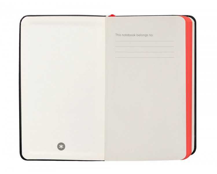 Cuaderno con gomilla antartik notes tapa dura a6 hojas cuadricula negro y rojo 100 hojas 80 gr fsc