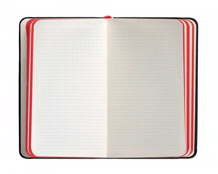 Cuaderno con gomilla antartik notes tapa dura a6 hojas cuadricula negro y rojo 100 hojas 80 gr fsc
