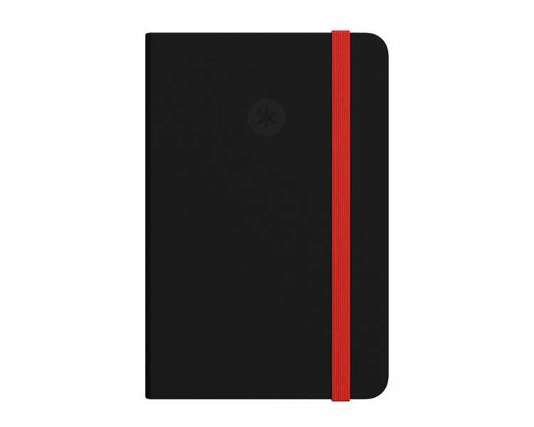 Cuaderno con gomilla antartik notes tapa dura a4 hojas lisas negro y rojo 100 hojas 80 gr fsc