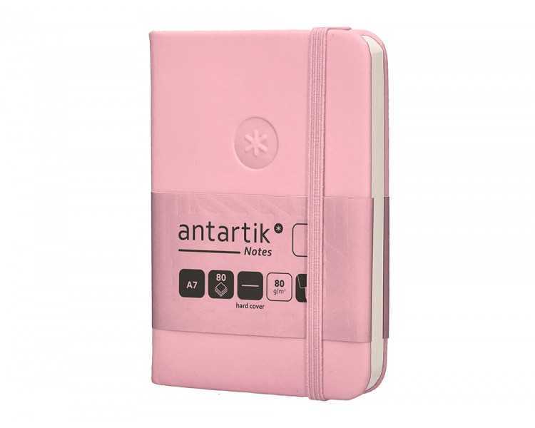 Cuaderno con gomilla antartik notes tapa dura a7 hojas lisas rosa pastel 80 hojas 80 gr fsc