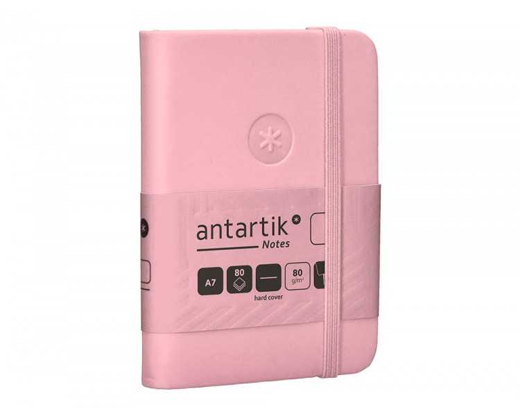 Cuaderno con gomilla antartik notes tapa dura a7 hojas lisas rosa pastel 80 hojas 80 gr fsc