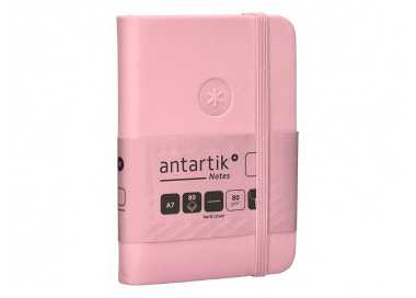 Cuaderno con gomilla antartik notes tapa dura a7 hojas lisas rosa pastel 80 hojas 80 gr fsc