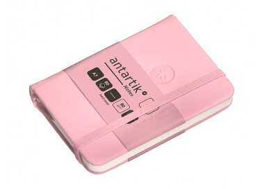 Cuaderno con gomilla antartik notes tapa dura a7 hojas lisas rosa pastel 80 hojas 80 gr fsc