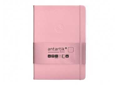 Cuaderno con gomilla antartik notes tapa dura a5 hojas puntos rosa pastel 100 hojas 80 gr fsc