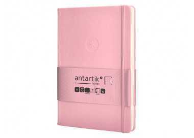 Cuaderno con gomilla antartik notes tapa dura a5 hojas puntos rosa pastel 100 hojas 80 gr fsc