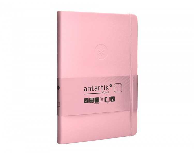 Cuaderno con gomilla antartik notes tapa dura a5 hojas puntos rosa pastel 100 hojas 80 gr fsc