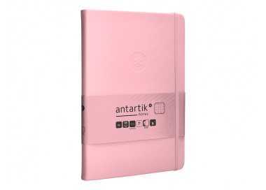 Cuaderno con gomilla antartik notes tapa dura a5 hojas puntos rosa pastel 100 hojas 80 gr fsc