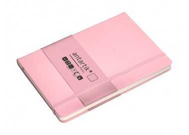 Cuaderno con gomilla antartik notes tapa dura a5 hojas puntos rosa pastel 100 hojas 80 gr fsc
