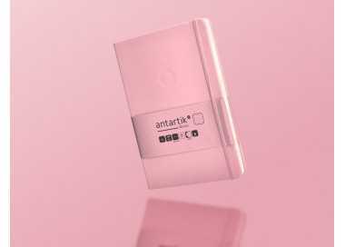 Cuaderno con gomilla antartik notes tapa dura a5 hojas puntos rosa pastel 100 hojas 80 gr fsc