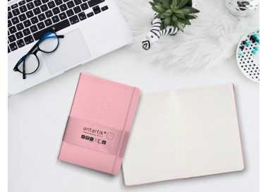 Cuaderno con gomilla antartik notes tapa dura a5 hojas puntos rosa pastel 100 hojas 80 gr fsc
