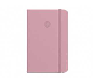 Cuaderno con gomilla antartik notes tapa dura a4 hojas rayas rosa pastel 100 hojas 80 gr fsc