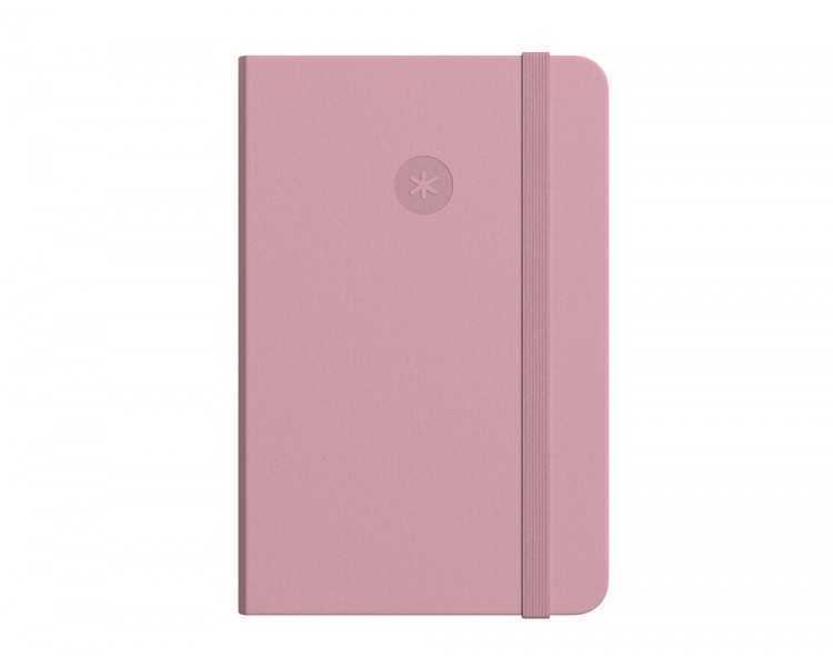 Cuaderno con gomilla antartik notes tapa dura a4 hojas lisas rosa pastel 100 hojas 80 gr fsc