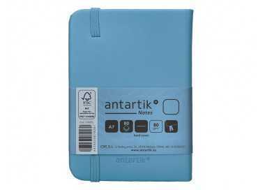 Cuaderno con gomilla antartik notes tapa dura a7 hojas lisas azul claro 80 hojas 80 gr fsc