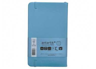 Cuaderno con gomilla antartik notes tapa dura a6 hojas rayas azul claro 100 hojas 80 gr fsc