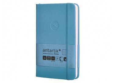 Cuaderno con gomilla antartik notes tapa dura a6 hojas rayas azul claro 100 hojas 80 gr fsc